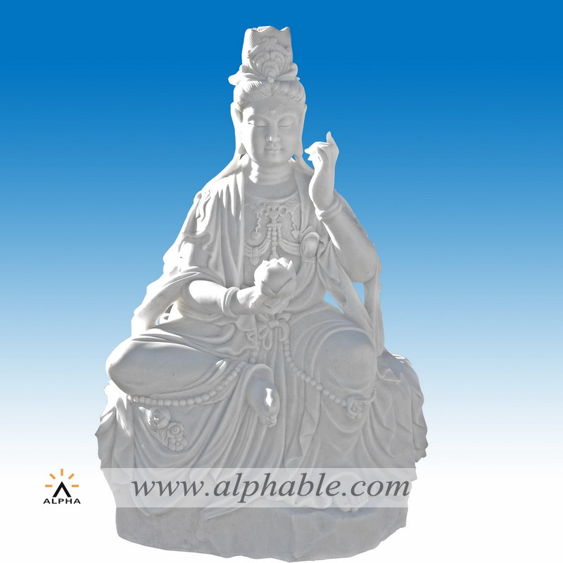 Marble sitting buddha statue
