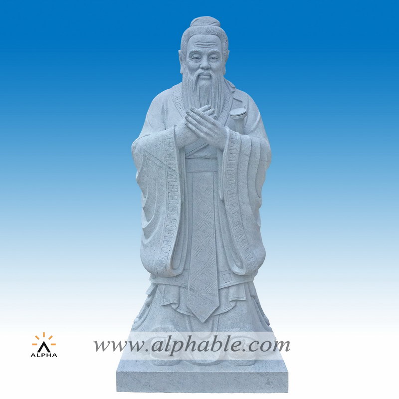 Life size stone Confucius statue
