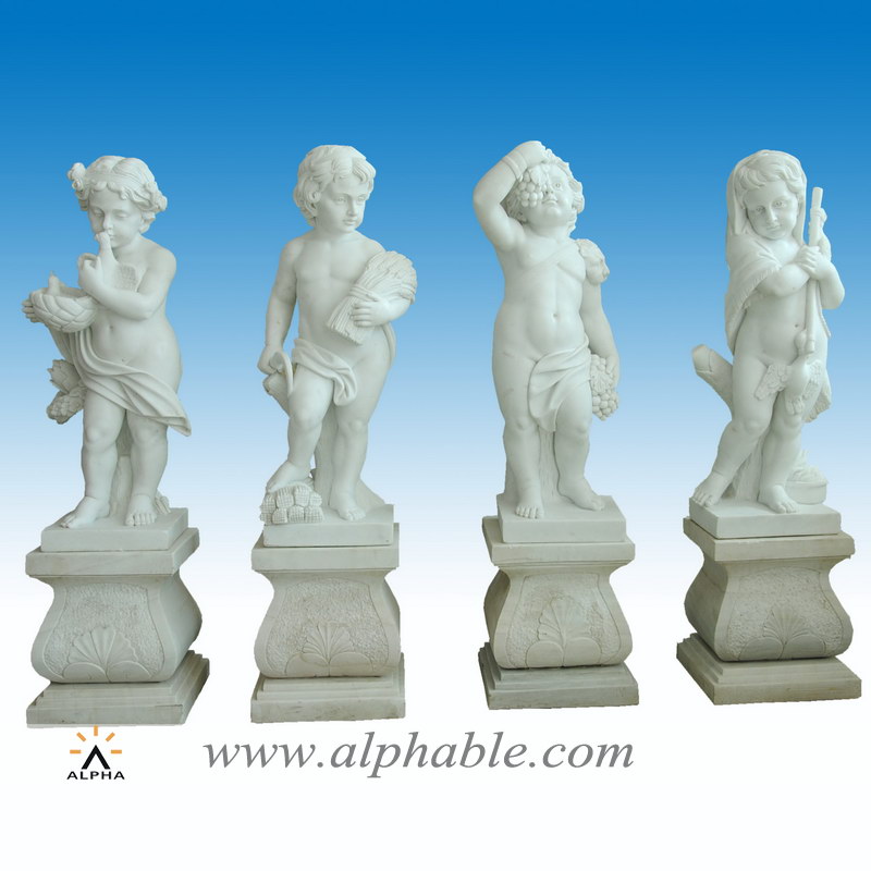 Marble four season boy statues