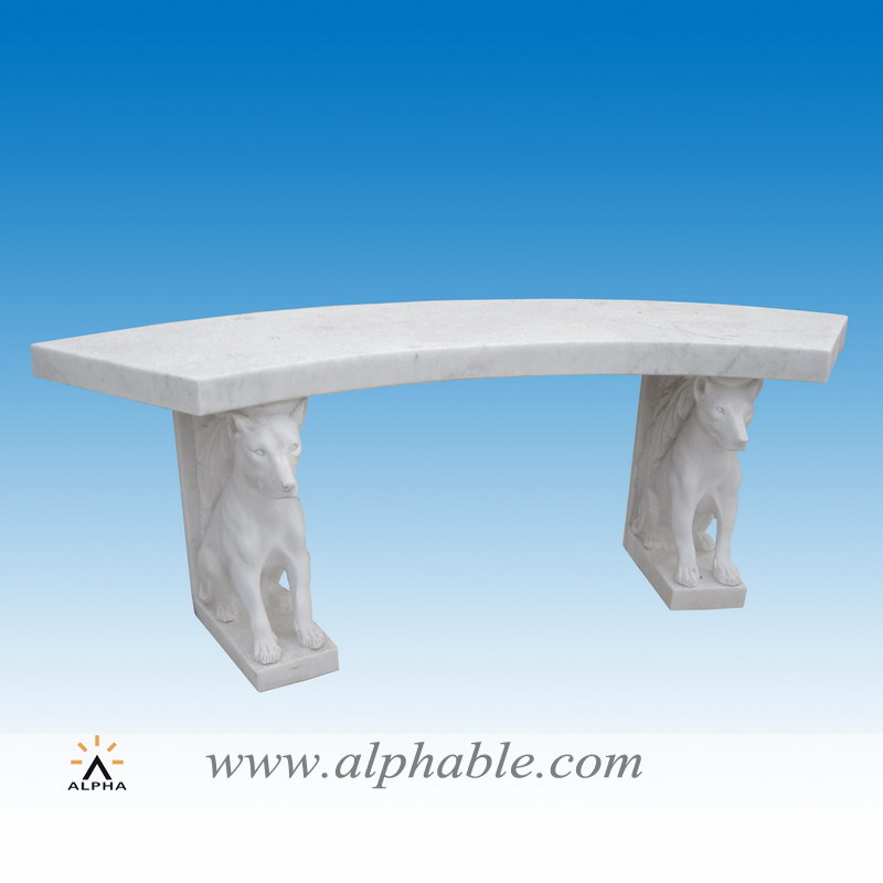 Dog statue stone garden bench STB-042, STB-042