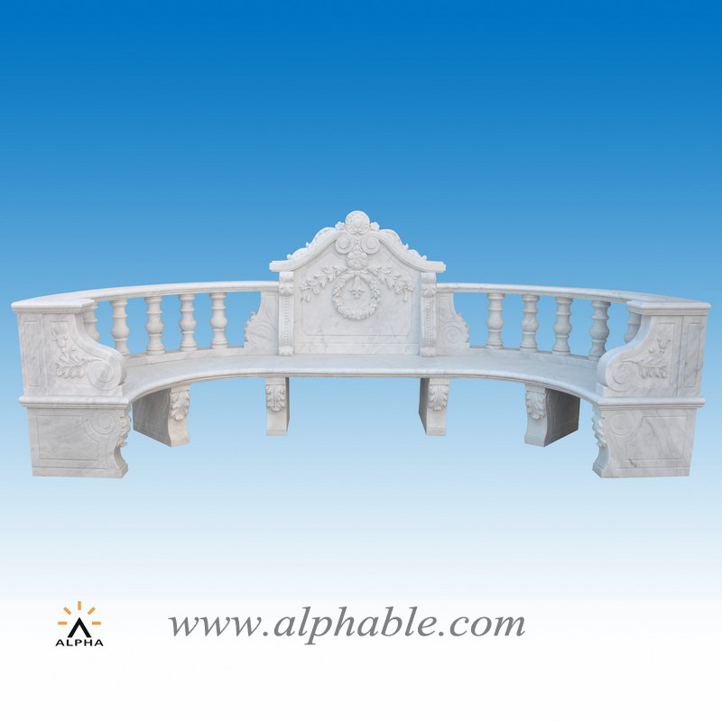 Carved marble outdoor garden bench STB-048, STB-048